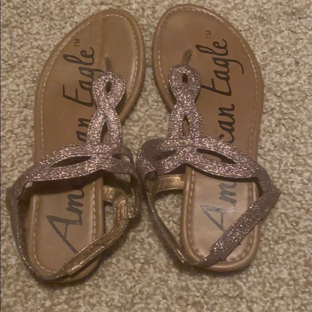 AMERICAN EAGLE OUTFITTERS purple sparkly sandals